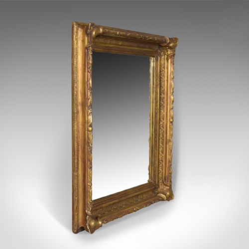 fig 1. Antique Wall Mirror Victorian Gilt Gesso Frame, English, Overmantel Circa 1900