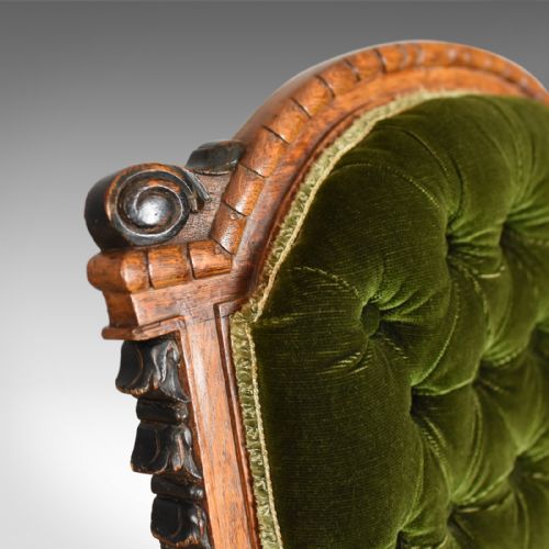 fig 4. Antique Chair, Scottish, Oak, Button Back, Nursing, Salon, Victorian Circa 1850