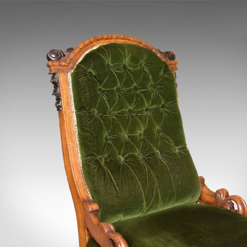 fig 5. Antique Chair, Scottish, Oak, Button Back, Nursing, Salon, Victorian Circa 1850