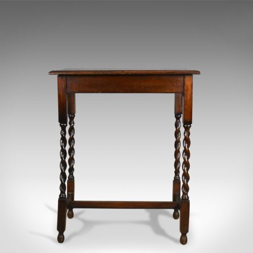 fig 1. Antique Side Table, English, Oak, Edwardian, Circa 1910