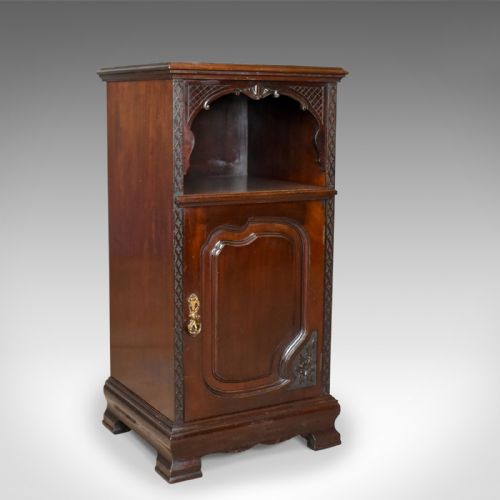 
Antique Bedside Cabinet, Carved Mahogany, Nightstand, English, Circa 1910
