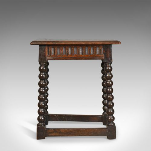 fig 1. Antique Joint Stool, English, Late Georgian, Oak, Seat, Circa 1800