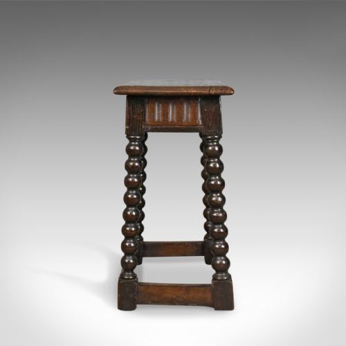 fig 2. Antique Joint Stool, English, Late Georgian, Oak, Seat, Circa 1800