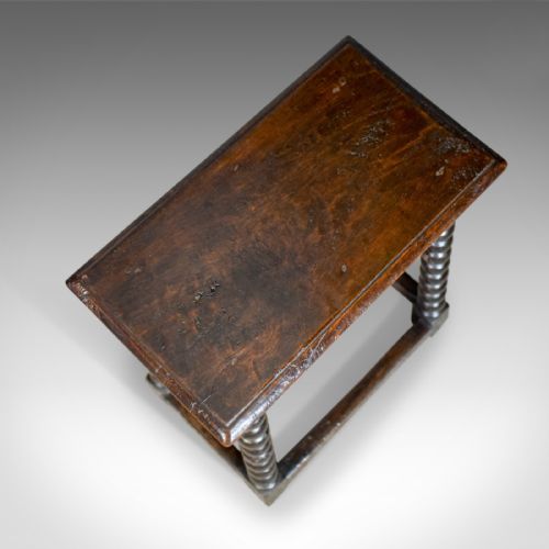 fig 3. Antique Joint Stool, English, Late Georgian, Oak, Seat, Circa 1800