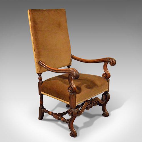 Antique Elbow Chair, English, Walnut, Armchair, Victorian, Circa 1880