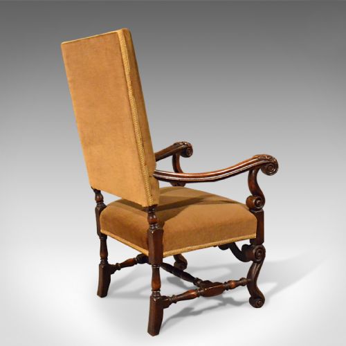 fig 4. Antique Elbow Chair, English, Walnut, Armchair, Victorian, Circa 1880