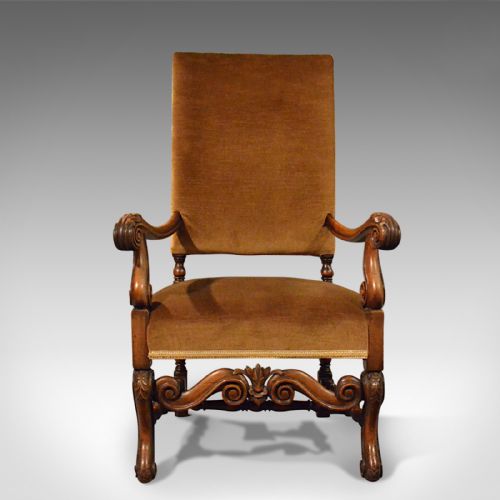 fig 5. Antique Elbow Chair, English, Walnut, Armchair, Victorian, Circa 1880
