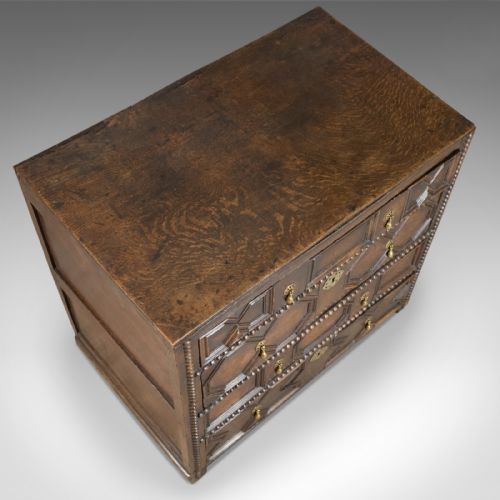 fig 4. Antique Chest of Drawers, English, Oak, Late 17th Century, Circa 1690