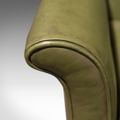 fig 4. Large Antique Wing Back Armchair, English, Leather, Club Chair, Circa 1900