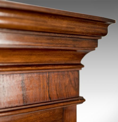 fig 2. Antique Display Cabinet, Tall, Victorian, Rosewood, Bookcase, Circa 1900