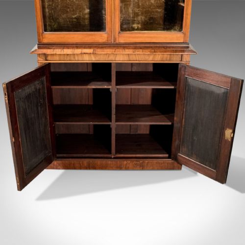 fig 5. Antique Display Cabinet, Tall, Victorian, Rosewood, Bookcase, Circa 1900