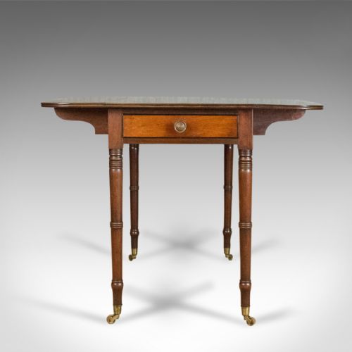 fig 4. Antique Pembroke Table, Mahogany, English, Georgian, Drop Flap Dining Circa 1820