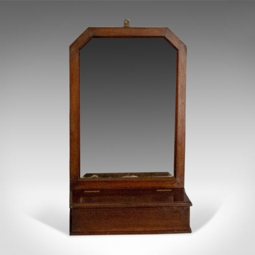 fig 1. Antique Wall Mirror Valet, English, Hall, Glove Box, Victorian Circa 1890