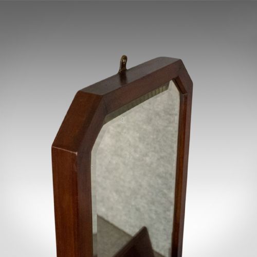 fig 3. Antique Wall Mirror Valet, English, Hall, Glove Box, Victorian Circa 1890