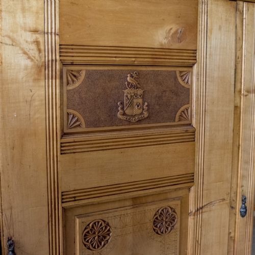 fig 4. Antique Ships Bookcase Victorian Satinwood Display Cabinet Nautical Marine C1865
