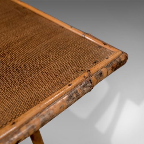 fig 1. Antique Bamboo Table, Oriental, Two Tier Victorian Side, Lamp Circa 1900