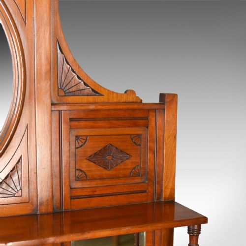 fig 4. Antique Sideboard, English, Edwardian, Chiffonier, Walnut, Tall, Circa 1910