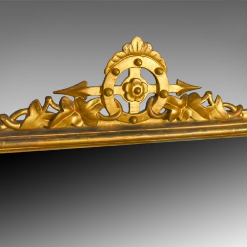 fig 2. Antique Overmantel Mirror, English Victorian, Wall Giltwood and Gesso Circa 1850