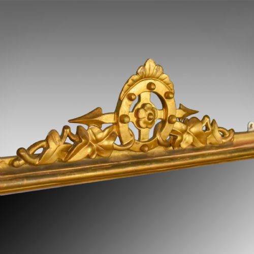 fig 3. Antique Overmantel Mirror, English Victorian, Wall Giltwood and Gesso Circa 1850