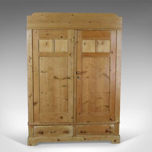 fig 3. Antique French Wardrobe, Pine Compactum Cupboard, Circa 1900