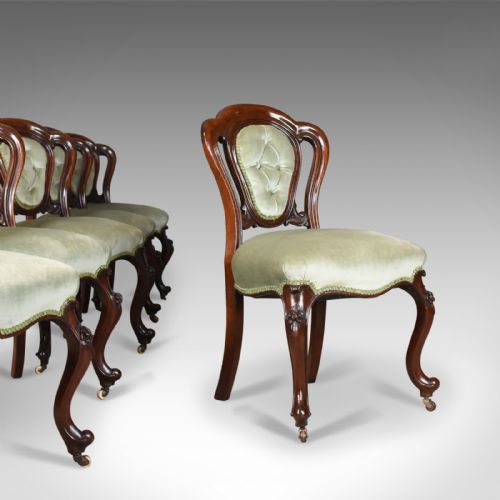 Antique Set of Six Dining Chairs, English, Regency, Mahogany, Circa 1830