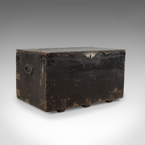Antique Tool Chest, English, Victorian, Metal Bound, Mahogany, Trunk Circa 1900