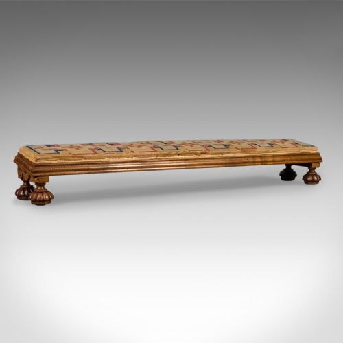 Antique Carriage Stool, Early Victorian Footrest, English, Walnut, Circa 1850