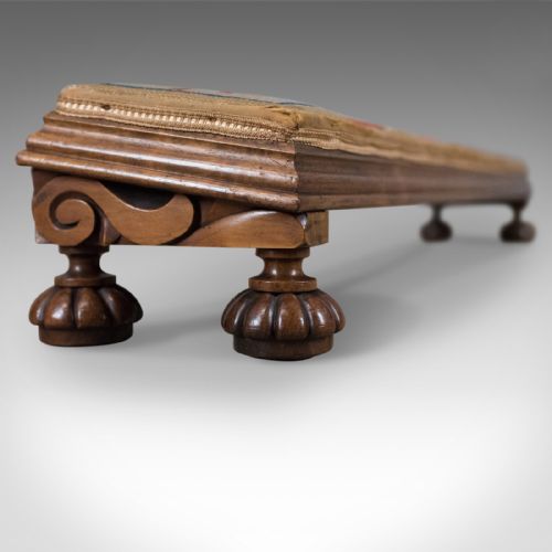 fig 3. Antique Carriage Stool, Early Victorian Footrest, English, Walnut, Circa 1850