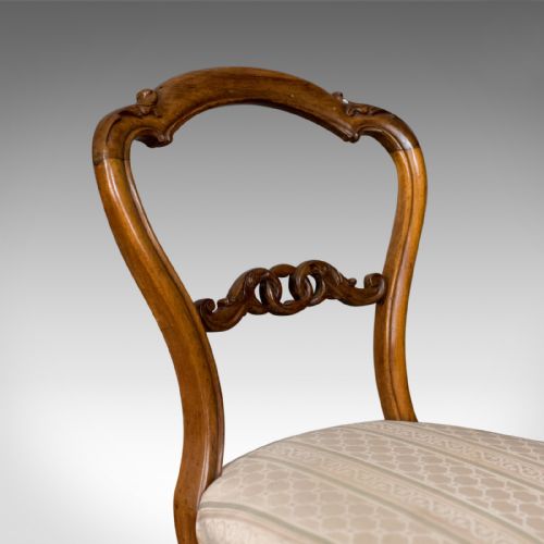 fig 4. Antique Set of Four Dining Chairs, English, Victorian, Rosewood Circa 1840