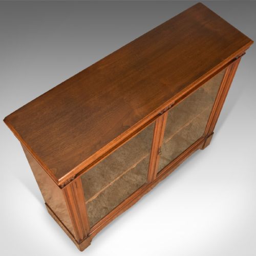 fig 3. Antique Glazed Bookcase, Victorian, English, Display Cabinet, Walnut, Circa 1880