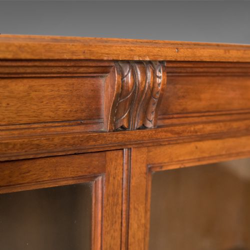 fig 4. Antique Glazed Bookcase, Victorian, English, Display Cabinet, Walnut, Circa 1880