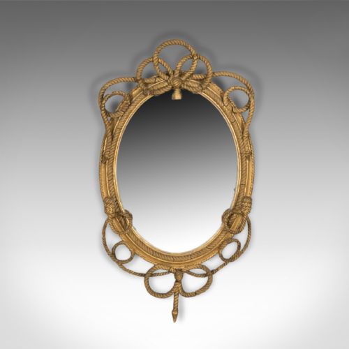 Antique Girandole Wall Mirror, Georgian Gilt Gesso Nautical Overtones Circa 1820