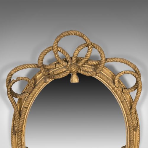fig 3. Antique Girandole Wall Mirror, Georgian Gilt Gesso Nautical Overtones Circa 1820