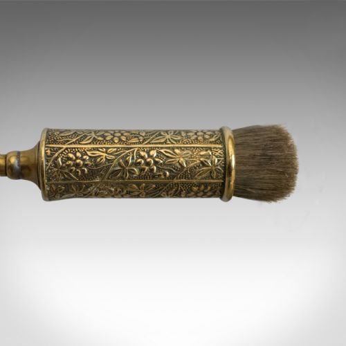 fig 2. Antique Coal Scuttle, Brass Fireside Log Bin, Companion Tools English Circa 1900