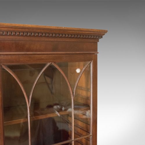 fig 3. Antique Bookcase, Georgian Mahogany Display Cabinet Gothic Overtones Circa 1800