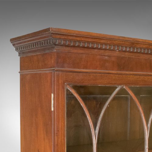 fig 4. Antique Bookcase, Georgian Mahogany Display Cabinet Gothic Overtones Circa 1800