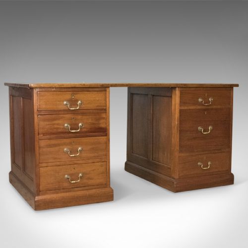 Antique Pedestal Desk, Large, English, Mahogany, George V, Circa 1915