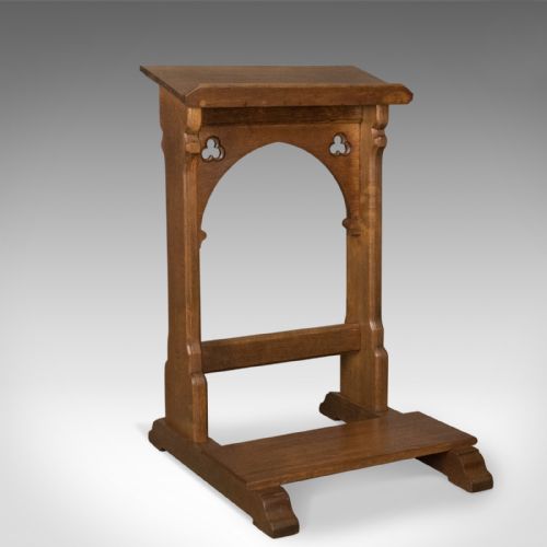 Antique Lectern, Oak, Prayer, Book, Music Stand, Scottish, Gothic Circa 1880
