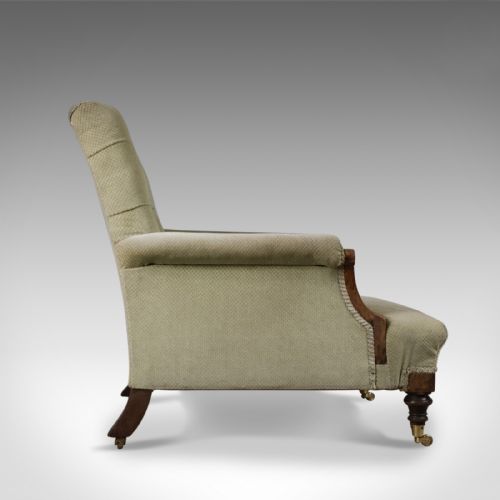 fig 2. Antique Armchair, English, Victorian, Button Back, Club Chair, Circa 1890