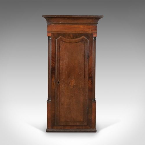 fig 1. Antique Corner Cabinet, Georgian, Mahogany, Narrow, Hanging Cupboard Circa 1780