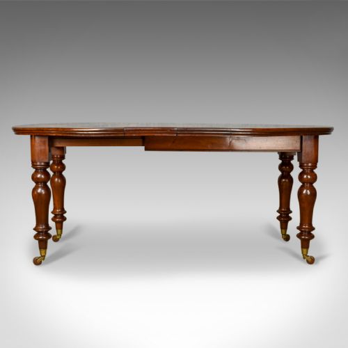 fig 1. Antique Dining Table, Victorian, Mahogany, Extending, Six Seater Circa 1850