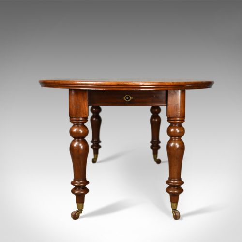 fig 2. Antique Dining Table, Victorian, Mahogany, Extending, Six Seater Circa 1850