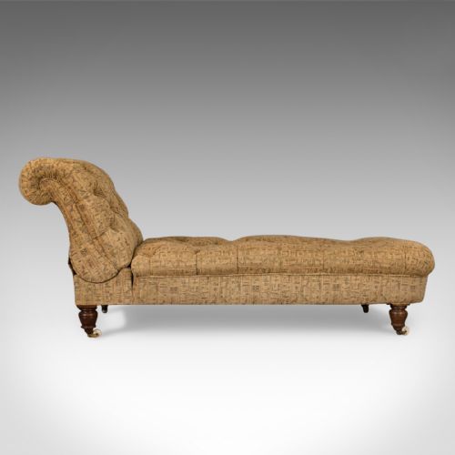 fig 1. Antique Daybed, Reclining Chaise Longue, Victorian, Late 19th Century Circa 1900