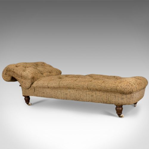 fig 3. Antique Daybed, Reclining Chaise Longue, Victorian, Late 19th Century Circa 1900