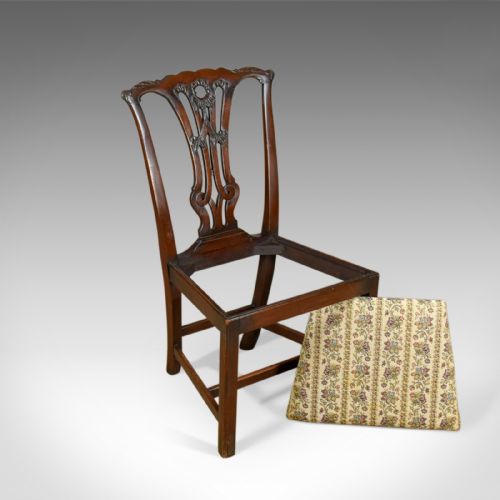 fig 4. Set of Six Antique Dining Chairs, English Victorian Chippendale Taste Circa 1900