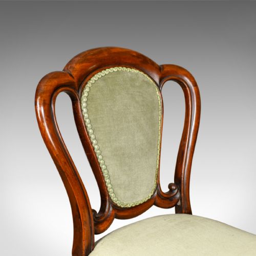fig 4. Pair of Antique Chairs, English, Victorian, Dining, Side, Mahogany, Circa 1840