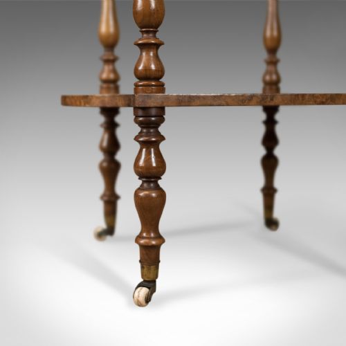 fig 2. Antique Side Table, English, Victorian, Two Tier, Burr Walnut Circa 1870