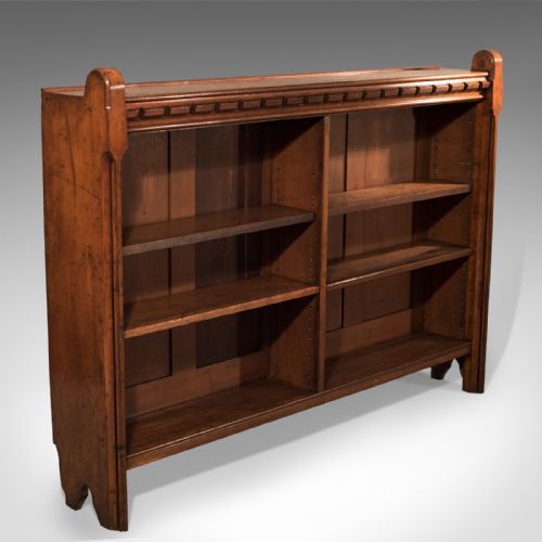 Antique, Bookcase, English, Oak, Victorian Book Shelf, Ecclesiastical Circa 1850