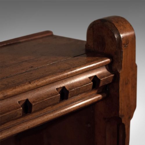 fig 4. Antique, Bookcase, English, Oak, Victorian Book Shelf, Ecclesiastical Circa 1850