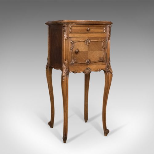 Antique Bedside Cabinet, French 19th Century, Marble Top Pot Cupboard Circa 1890
